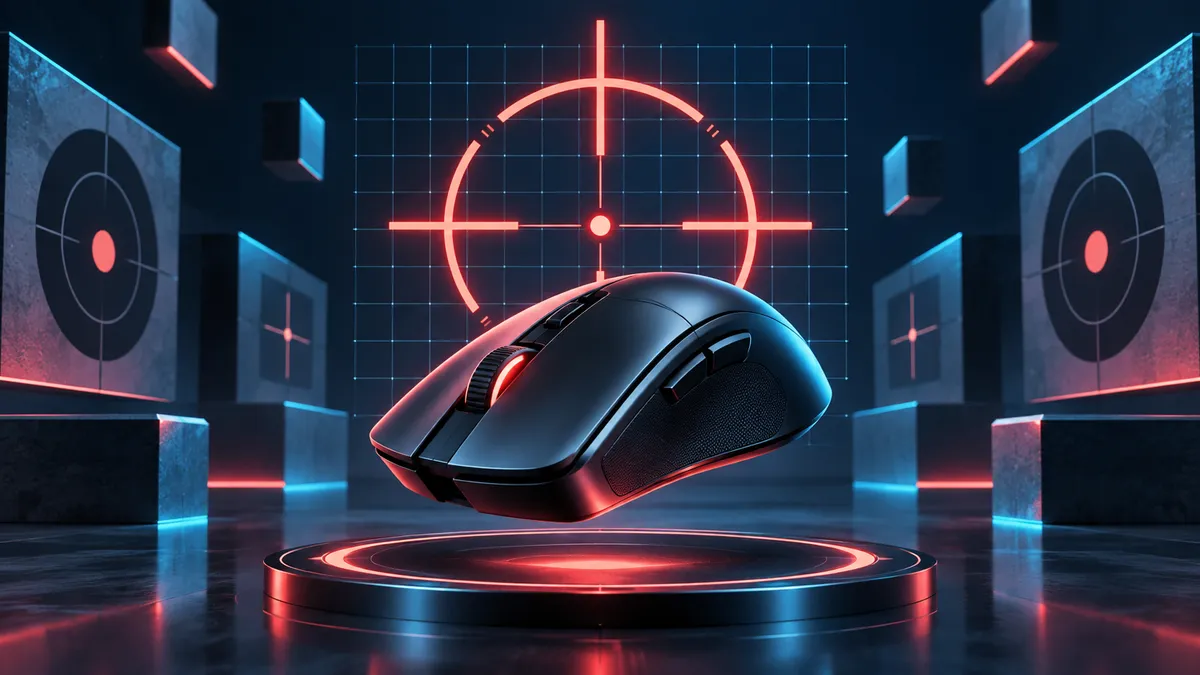 Original VALORANT tools illustration featuring a mouse, crosshair and tactical grid